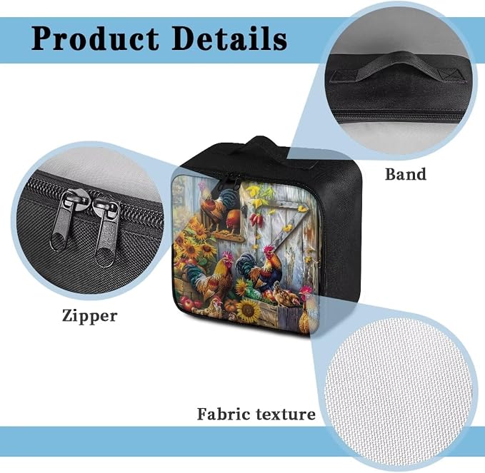 First Aid Kit Bag Lightweight Empty Medic Bag for Pet Friendly Households and Outdoor Adventures Featuring Wear Resistant Material Breathable Rooster