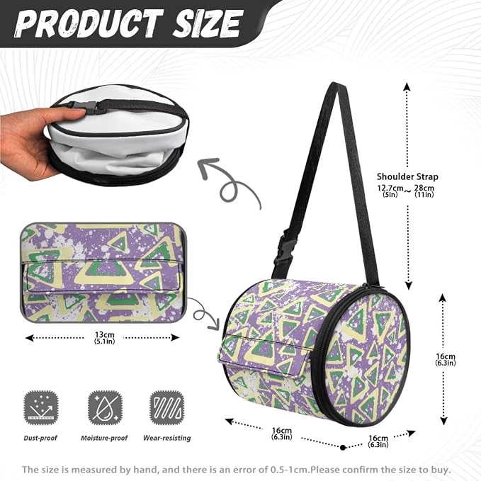 Tie Dye Triangles Wall Mounted Toilet Paper Holder Moisture Resistant Oxford Cloth Tissue Roll Paper Holder Hanging Bathroom Tissue Towel Roll Holder 6.3 * 6.3 * 6.3 Inch