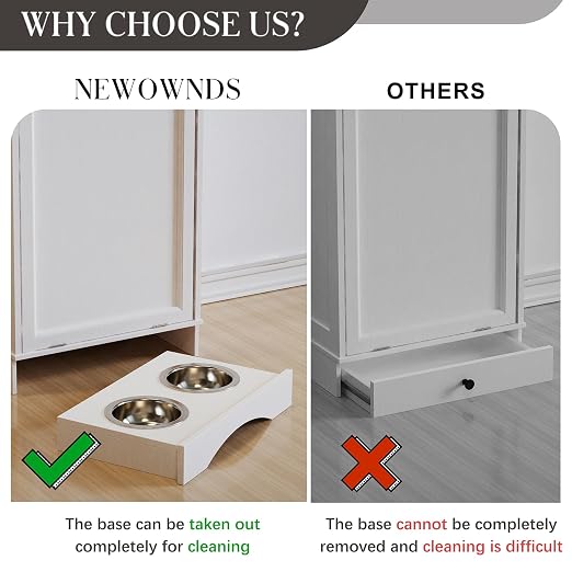 NEWOWNDS Tilt Out Trash Can Cabinet 10 Gallon Hidden Trash Garbage Can Cabinet with Drawer,Pet Proof Hidden Garbage for Kitchen,Laundry Bathroom (White, Single Door)