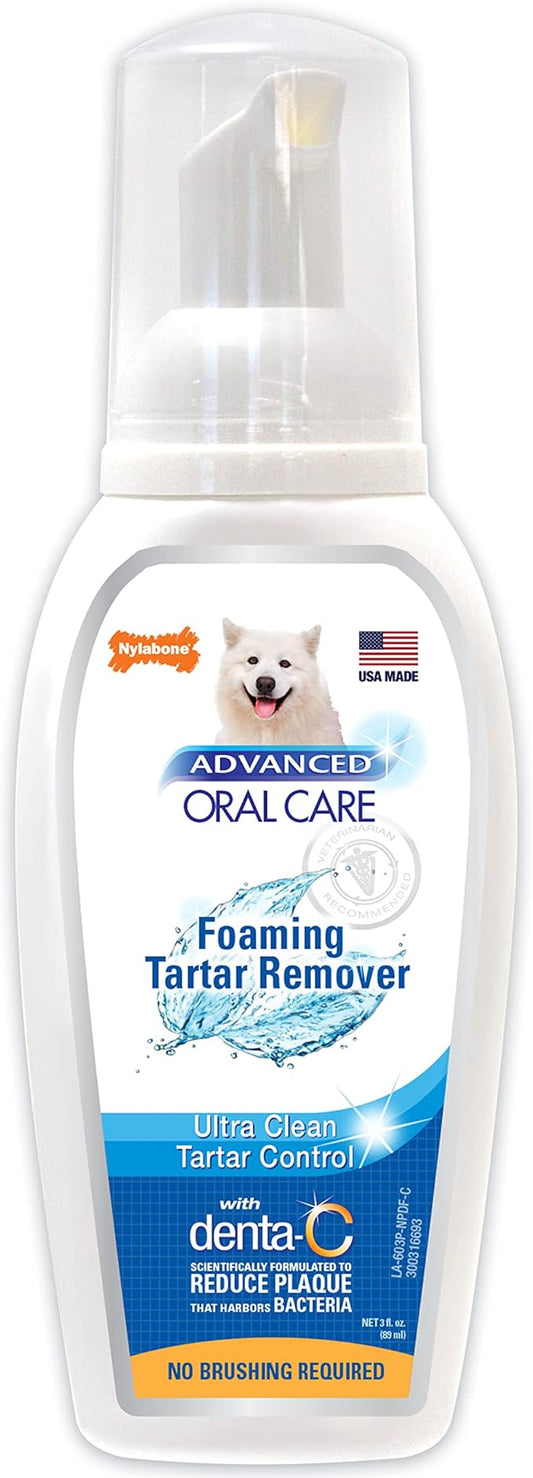 Nylabone Advanced Oral Care Pet Dental Foam Tartar Remover & Breath Freshener for Dogs, Dog Teeth-Cleaning, 4 oz.