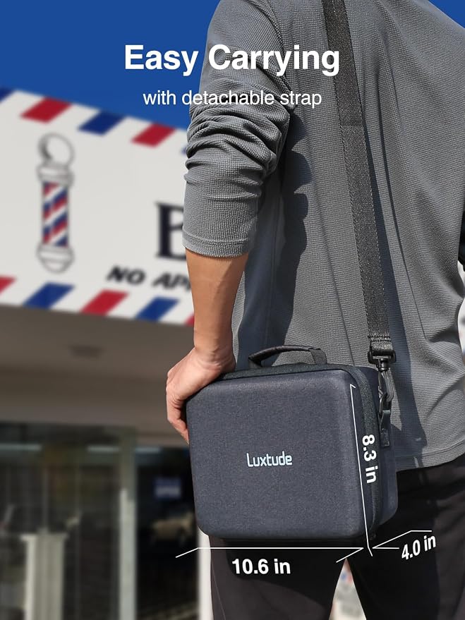 Luxtude Hair Clipper Case Travel, Hard Barber Bags for Clippers and Supplies