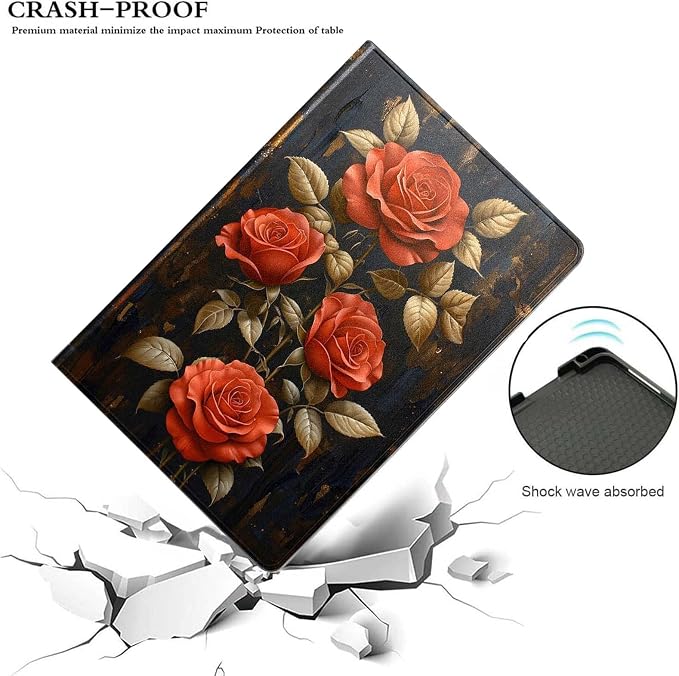 for Samsung Galaxy Tab S9 11" 2023(SM-X710/X716B/X718U) Tablet Case,Premium Leather Folio Stand Auto Wake/Sleep,Multiple Viewing Stand,Vintage Rose