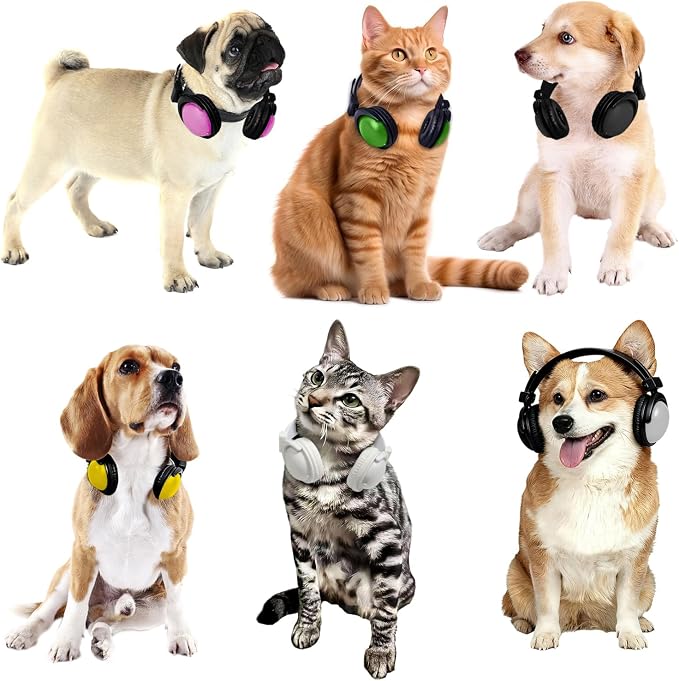 Olyre Pet Headphones for Small Dogs Cats, Adjustable Decorative Neckwear