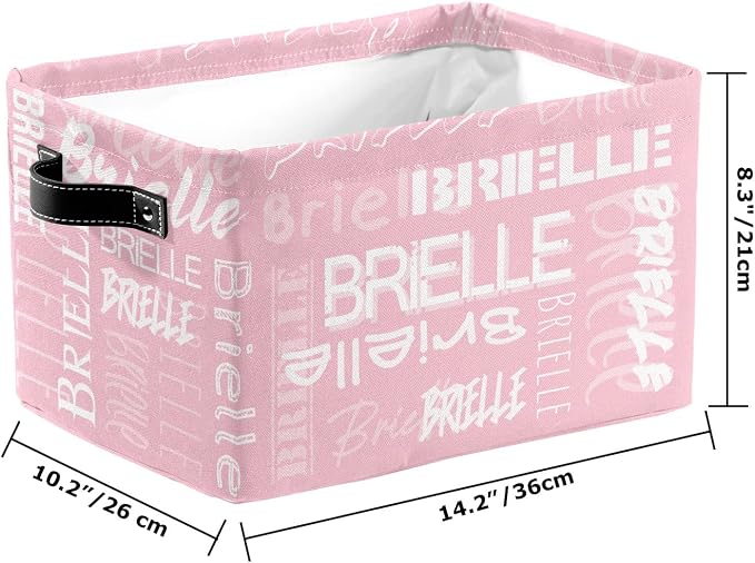 Personalized Storage Bins with Name Custom Kids Storage Basket Cubes Organizer with Handles for Organizing Boys and Girls Toys Shelf Closet Nursery Baskets Boxes, 1 Pack