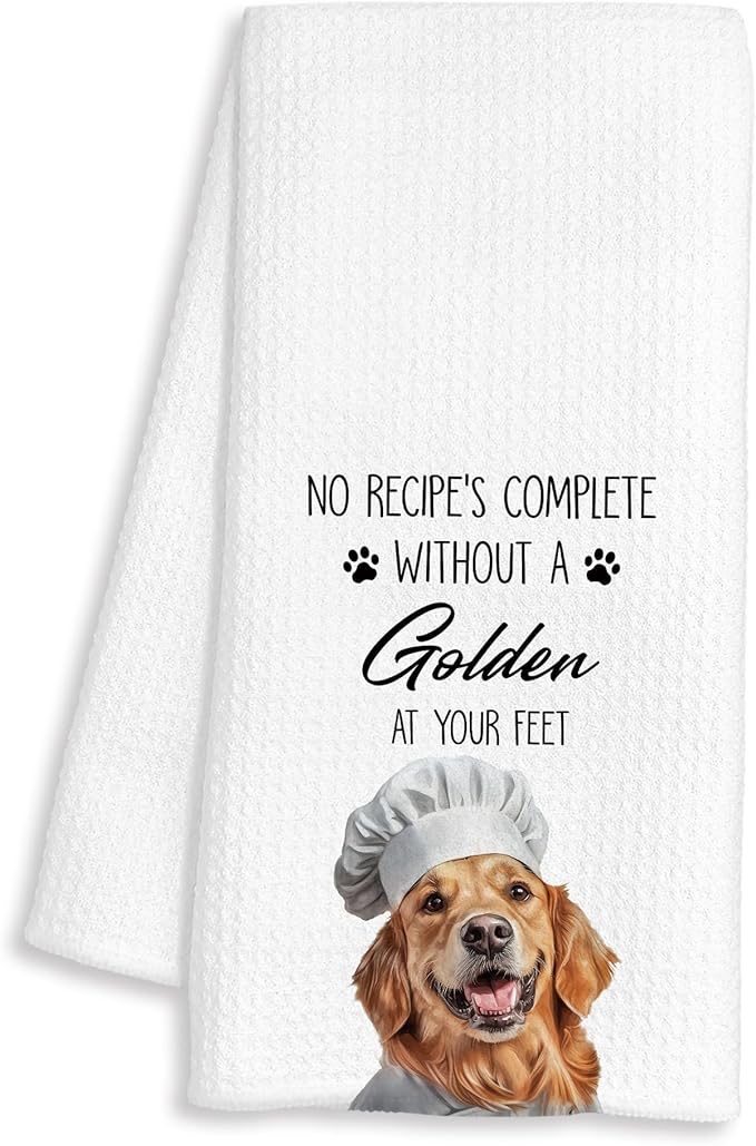 Golden Retriever Gifts Kitchen Towels Decorative, Gifts for Golden Retriever Lovers Dish Tea Towels for Kitchen Drying, Dog Mom Lovers Hand Towels, 16x24 Inch