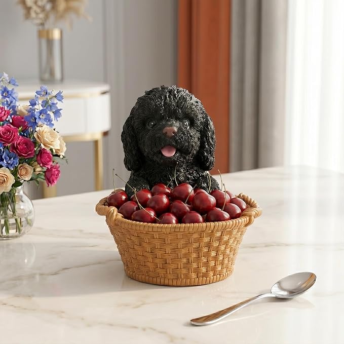 Poodle Candy Bowl for Office Desk - Decorative White Frenchie Storage Basket for Keys and Entryway Table - Unique Dog Lover Gift, Small Animal Decorative Bowl for Home Decor