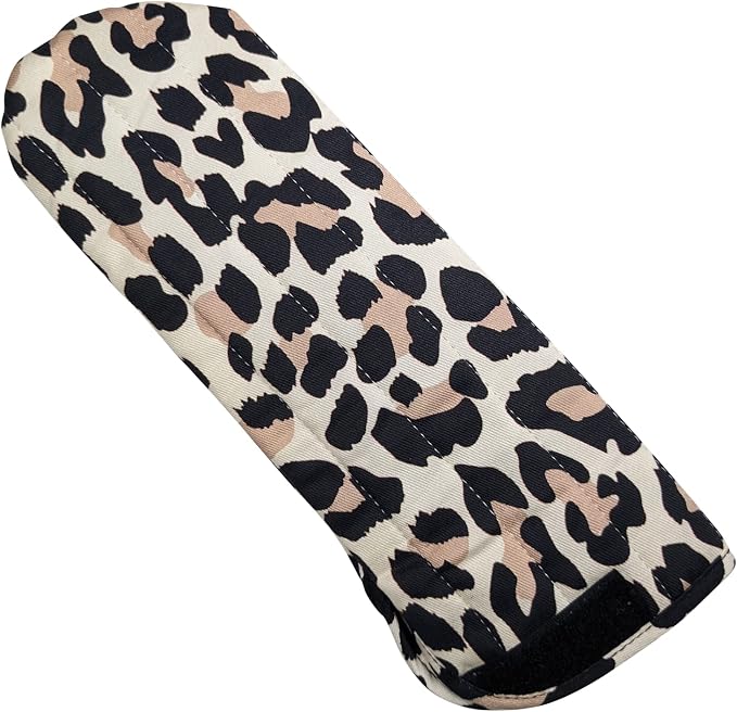 Case/Cover [Heat Resistant] for Curling Irons, Flat Irons or Straighteners, and Styling Irons, Silicone Coated Lining and Quilted Cotton Pouch for Travel, Gym, or Home [Cheetah]