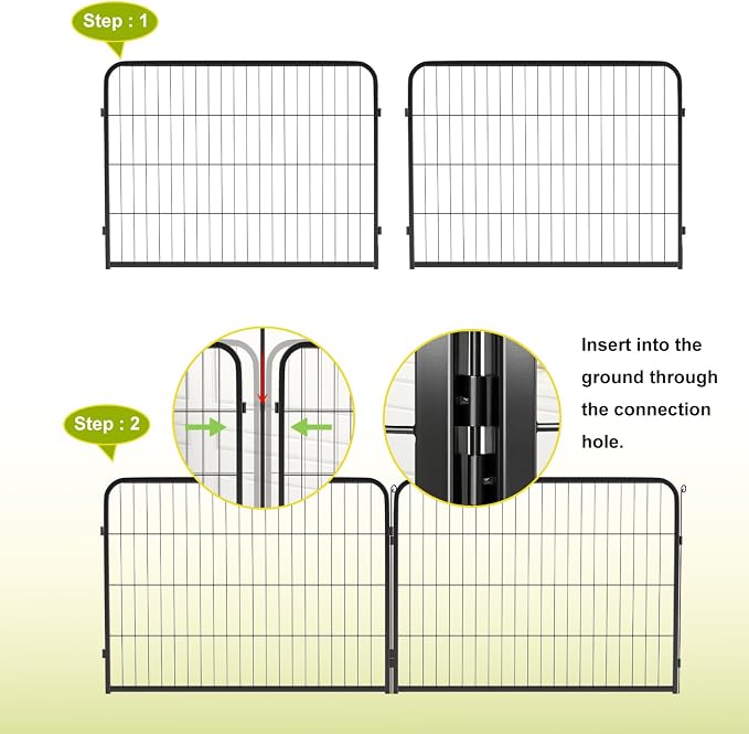 BestPet Dog Playpen 24 Inch 16 Panels Heavy Duty Metal Pet Exercise Pen Indoor Outdoor Fence Panels Anti-Skid Expandable Design