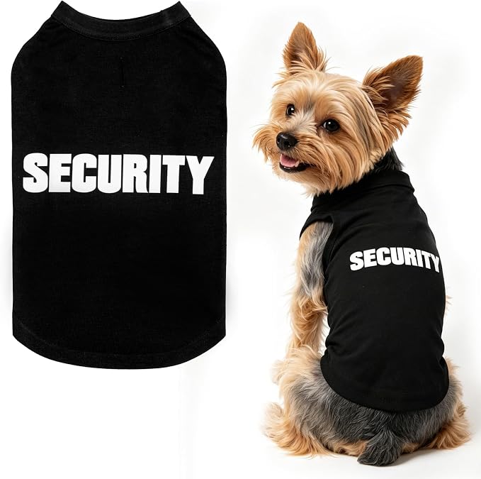 BINGPET Security Dog Shirts,Soft Cotton Puppy Tshirt,Breathable Lightweight Dog Costumes Tank Top Vest Machine Washable Stretchy for Small Medium Large Dogs Boy Girl