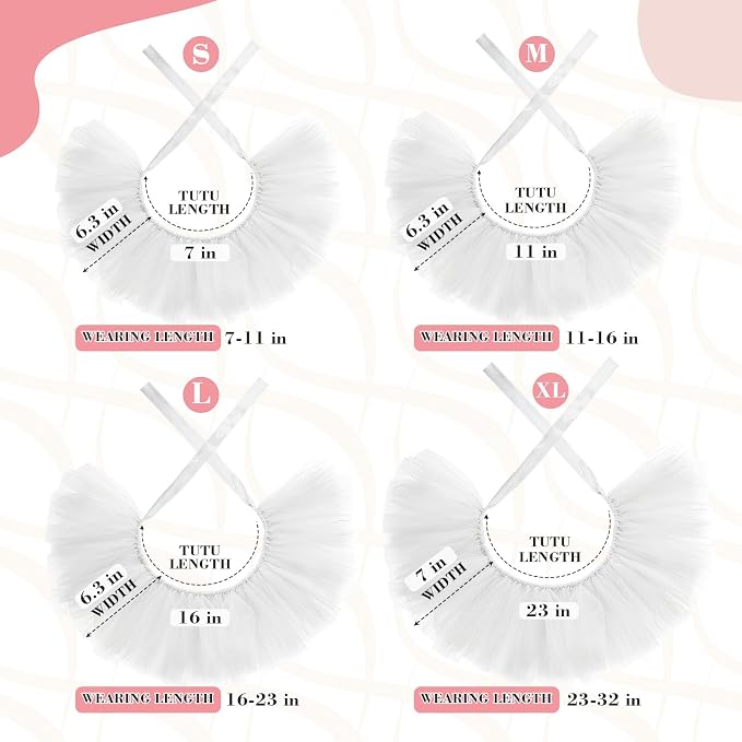 2 Pcs Dog Crown Headband Dog Tutu Dress Set Crystal Rhinestone Tiara Crown Tutu Skirt Pet Dress Costume for Puppy Birthday Party Wedding Photo Prop Costume(Large,White)