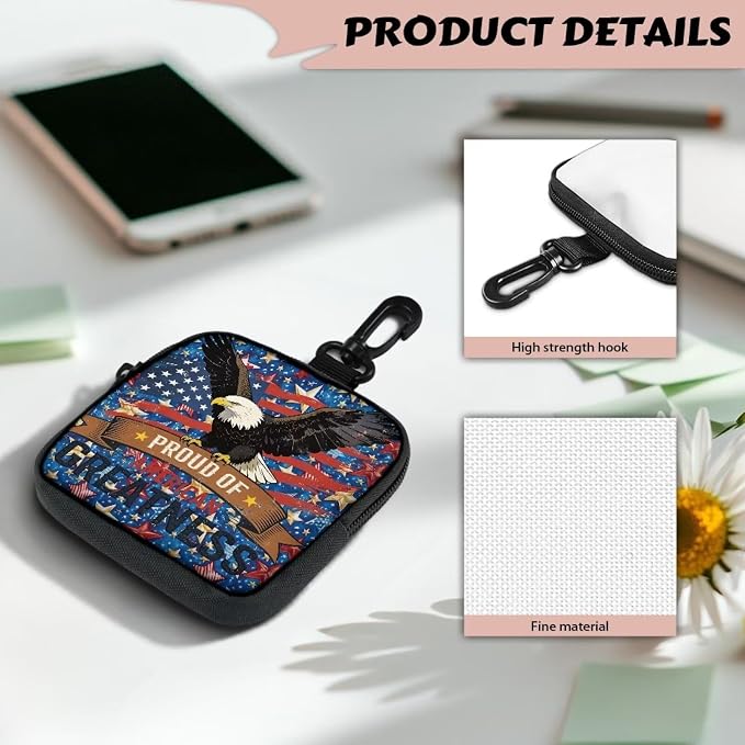 Dog Treat Pouch Dog Training Reward Pouch with Carabiner Small Dogs Treat Bag Pet Food Bags Zipper Closure to Avoid Spilling American Pride Eagle Greatness