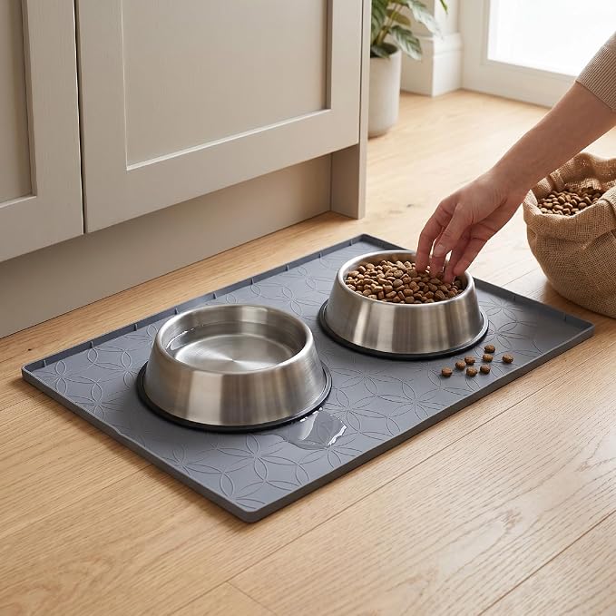 Silicone Under Sink Mat for Kitchen 22 x 34in, Cabinet Organizer Sink Drip Tray, Liner Pad for Bathroom Pet Feeding Shelf and Cabinet Liner Coffee Bar