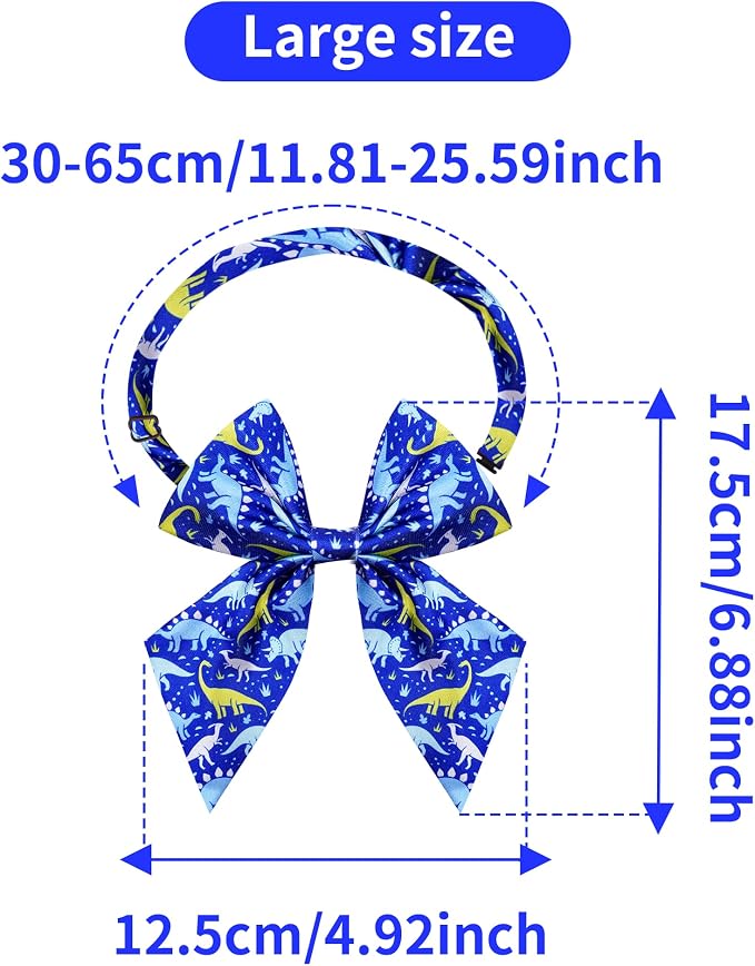 PET SHOW 10 Pack Dinosaur Sailor Dog Bowties for Large Dogs