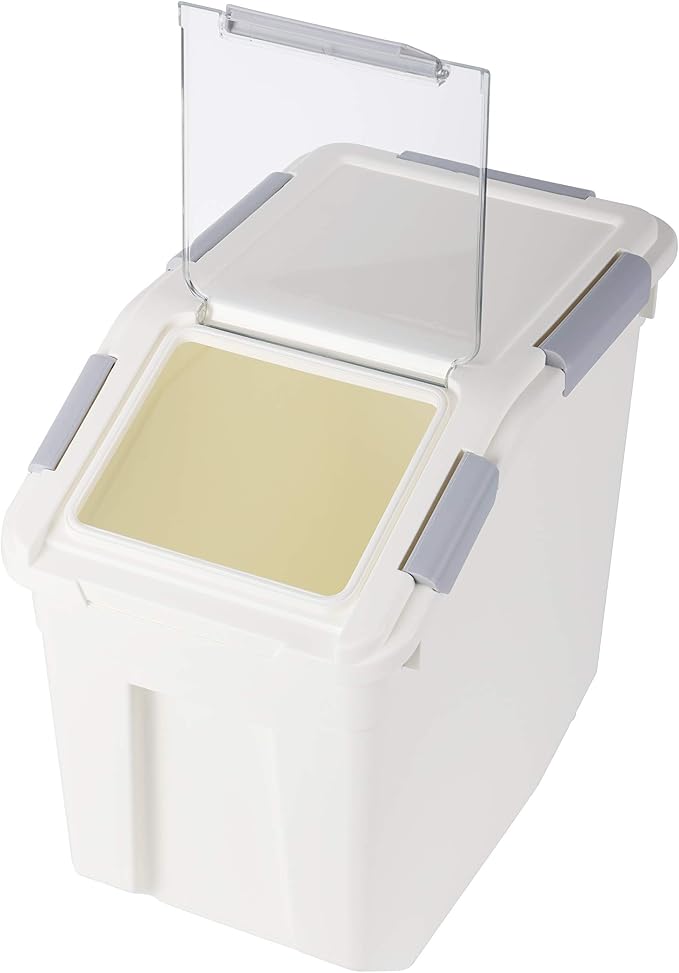 EonTone [2-Pack] 30 lbs Rice Storage Container, 15L Airtight Food Bin with Wheels for Flour, Pet Food
