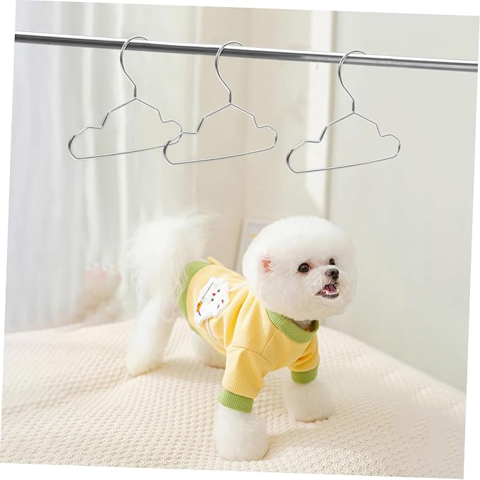 10-Pack Small Steel PET Hangers for Dog and Cat Clothing Mini PET Closet Organizer Lightweight Clothes Drying Rack for Apparel and Accessories