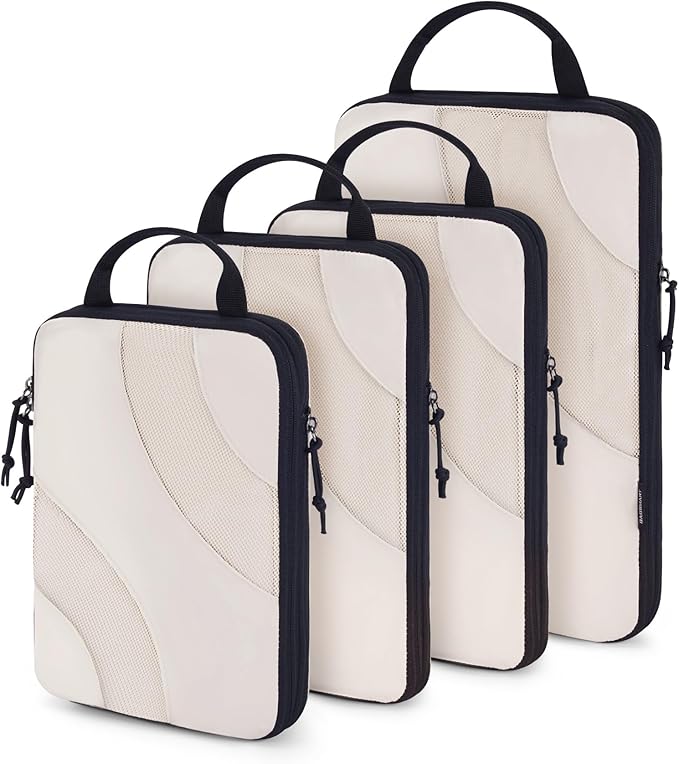BAGSMART Compression Packing Cubes for Travel | Lightweight suitcase organizers bag set, space-saving double zipper expansion for carry-on luggage & travel organization