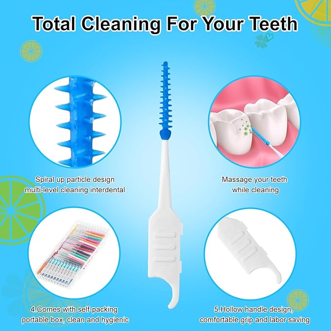255 Pieces Braces Flossers for Braces, Interdental Brush Soft Dental Floss Picks Braces Cleaning Kit Toothpick Dental Brush Braces Teeth Flossers Brushes for Tooth Cleaner(Multiple Sizes)