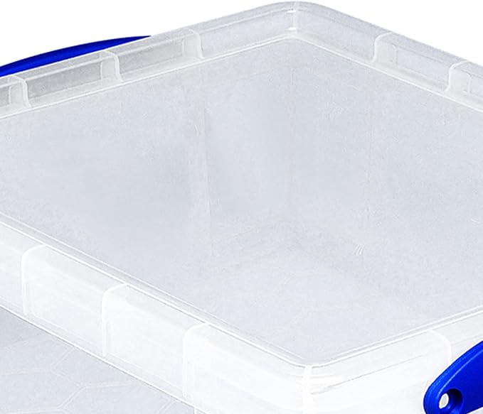Really Useful Box Stackable 8.1L Plastic Storage Container, 5 Pack | Bin with Snap Lid & Built-In Clip Lock Handles for Home & Office Organization