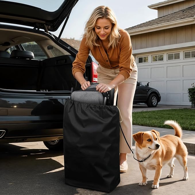 Magshion 3-Wheel Pet Stroller for Small/Medium Dogs & Cats, Up to 33lbs | Foldable Travel Jogger w/ Breathable Mesh Cover, Lightweight Design, Safety Tethers, Cup Holder & Storage Basket