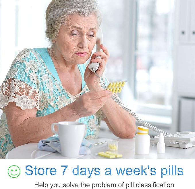Twice a Day Detachable Weekly Pill Organizer with AM/PM Compartments Large, BPA Free Travel 7 Day Pill Box Case with Moisture-Proof Design