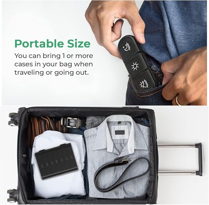 Weekly Pill Organizer 7 Day 3 Times, Portable Pill Organizer | BPA Free Pill Case, Travel Daily Pill Box Reminder, Medication Organizer for Vitamins, Supplements