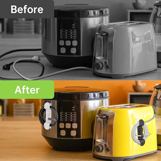 Daisyhome 6PCS Cord Organizer for Appliances, Upgraded Appliance Cord Wrap | Cord Holder Stick on Pressure Cooker, Coffee Maker, Air Fryer and Blender