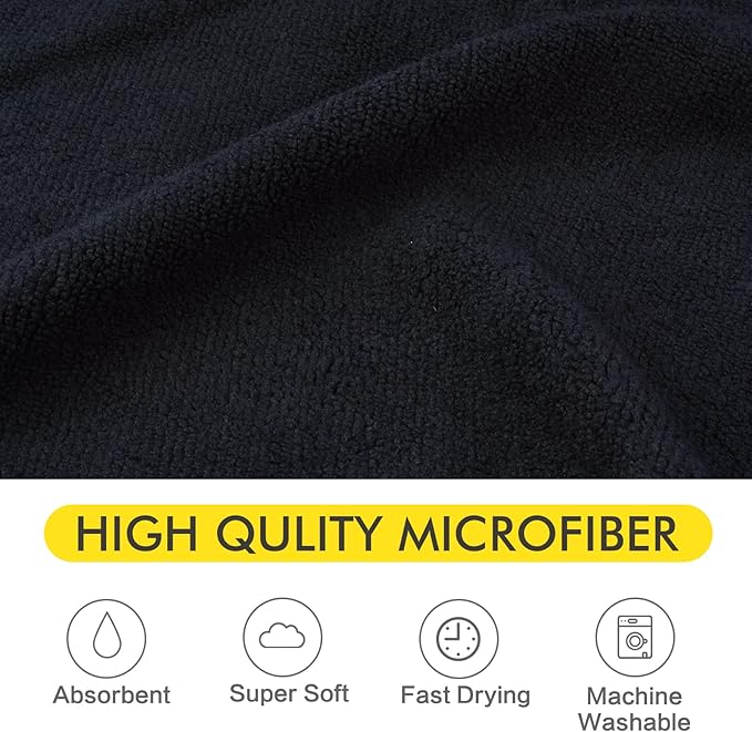 KinHwa Dog Towel Super Absorbent Pet Bath Towel Microfiber Dog Drying Towel for Small, Medium, Large Dogs and Cats 30inch x 50inch Black