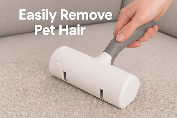 Reusable Pet Hair Remover for Dogs & Cats – Manual Fur Cleaner Roller, No Batteries Needed, Reusable Lint Brush for Couch, Carpet, Bedding & Car