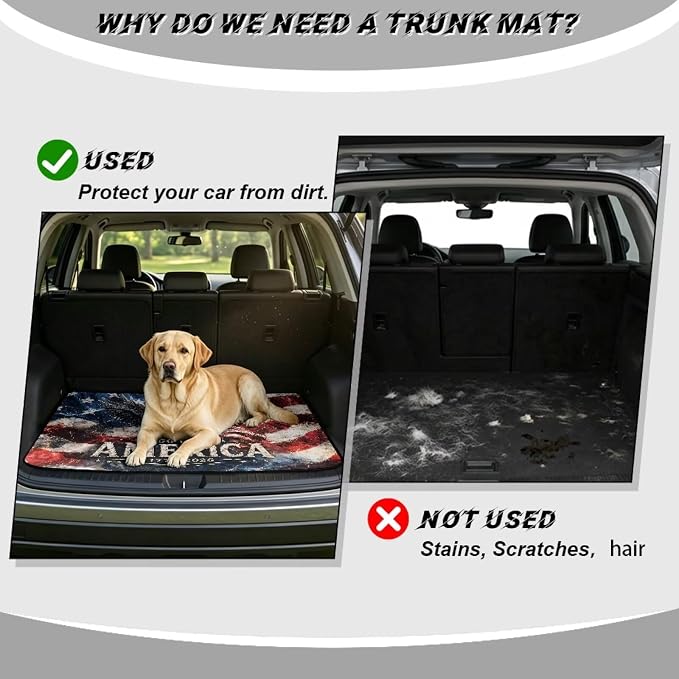 America Eagle Cargo Liners for Cars USA Patriotic Trunk Mats Dustproof Rear Cargo Mat Protector Trunk Liner Pads USA 250 Years Anniversary Car Accessories, 4th of July