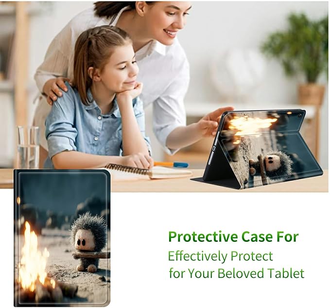 Case for Samsung Galaxy Tab A9+/A9 Plus 11" 2023 (SM-X210/X216/X218) | Slim Leather Smart Cover with Multi-Angle Anti-Slip Stand [Auto Wake/Sleep] Shell for Women Men - Flame Pet