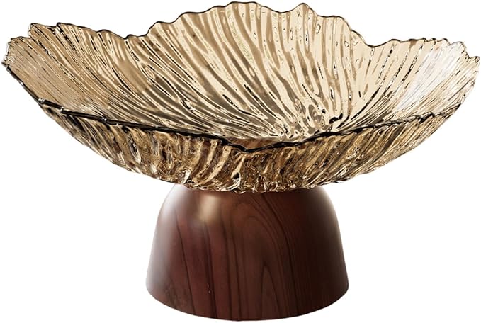 Pedestal Fruit Bowl: Elegant Fruit Bowl with Stand, Decorative Serving Tray And PET Organizer for Dining And Home Parties, gold