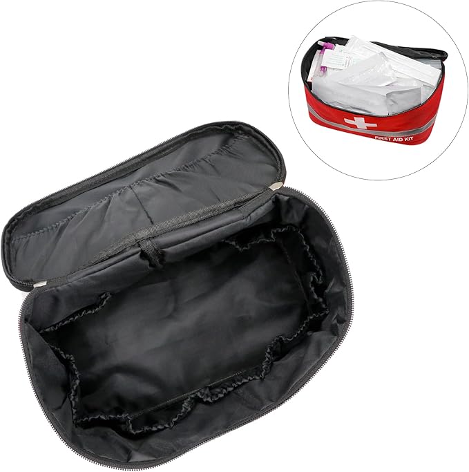 Faylapa Empty First Aid Bag, 10.2x5.5x5.5 inches Portable Outdoor First Aid Medical Storage Bag, Multi-Function Emergency Medicine Storage Organizer for Home Outdoor Travel Car Camping Hiking