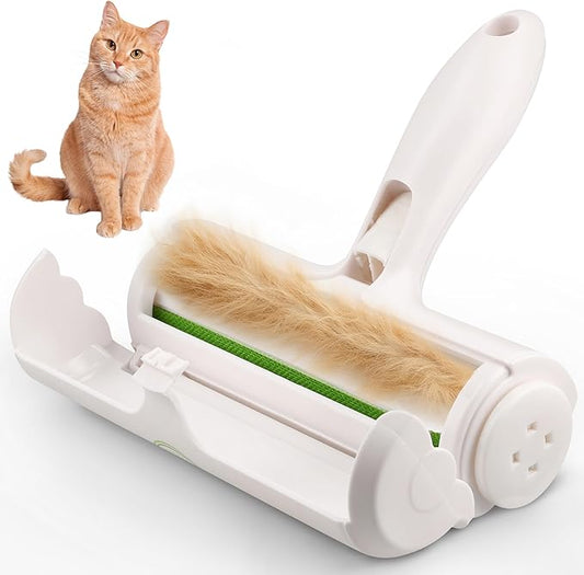 Roller Pet Hair Remover – Reusable Lint Roller for Cat & Dog Hair on Carpet, Couch, Car, Furniture, Rugs & Bedding – Portable, Eco-Friendly