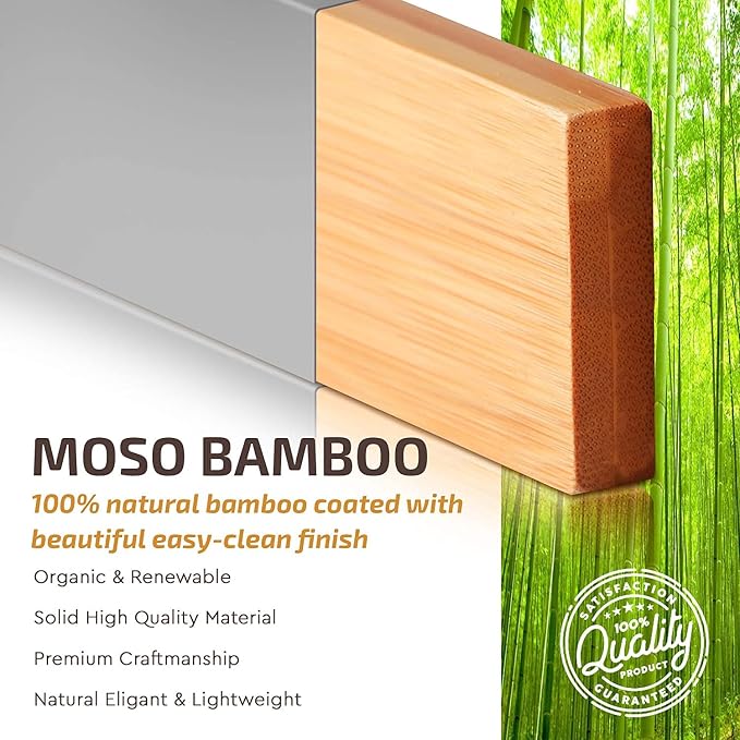 Bambüsi Bamboo Drawer Dividers 6 Pack - Deep Drawer Organizer, Adjustable 16 to 22 Inch Expandable Dividers, 2.6 Inch High Wood Separators for Kitchen, Clothes, Bedroom, Bathroom, Office - Grey | Bamboo, Spring Loaded, No Tools Needed, Fits Wide Drawer...