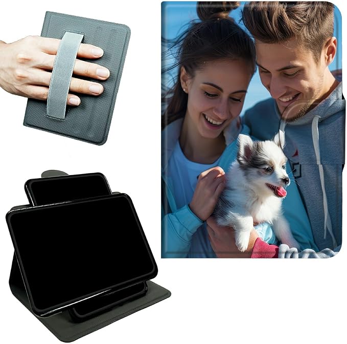 Rotating Handle Case for Samsung Galaxy Tab A11 Plus 2026/A9 Plus 11" 2024, 360 Degree Swivel Kickstand with Magnetic Closure Shockproof Leather Protective Cover for Women Men, Customized