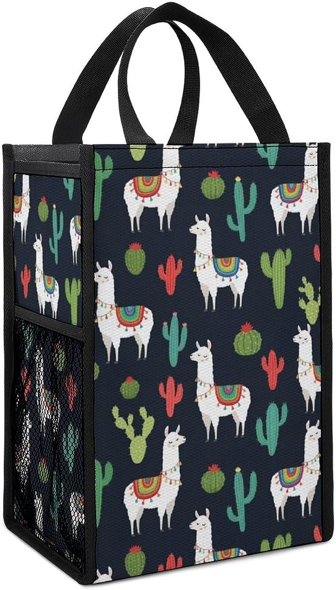 Reusable Insulated Lunch Bag Portable Thermal Lunch Box Container Compatible with Llama Alpaca Cactus Travel Picnic Food Organizer Bags