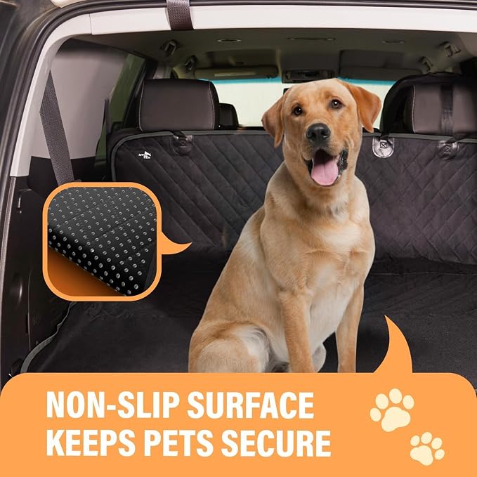 Active Pets Dog Car Seat Cover for Back Seat, Waterproof Pet Hammock Protector, Durable Nonslip Seat Protection SUV Truck, Standard 53"x56", Orange