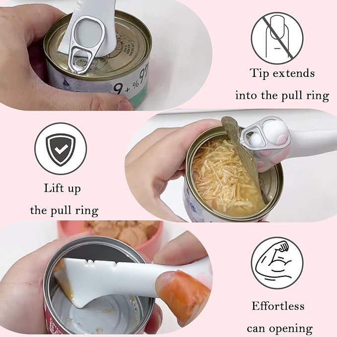 6PCS Set Cat Treat Spoon Squeeze,Can Lids, Opener Spatula and Spoon