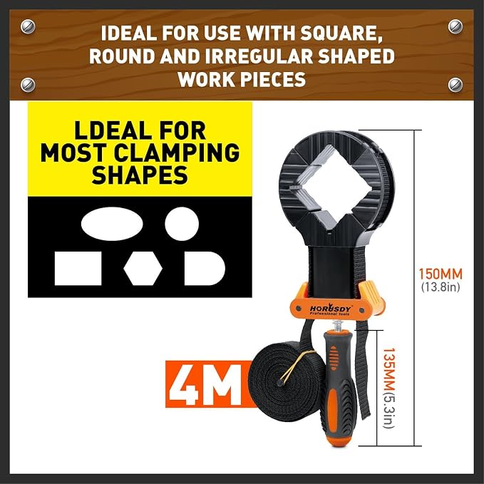 HORUSDY Band Clamp, Woodworking Frame Clamp Strap Holder for Picture Strap Clamp Strap Clamp (Band Clamp)
