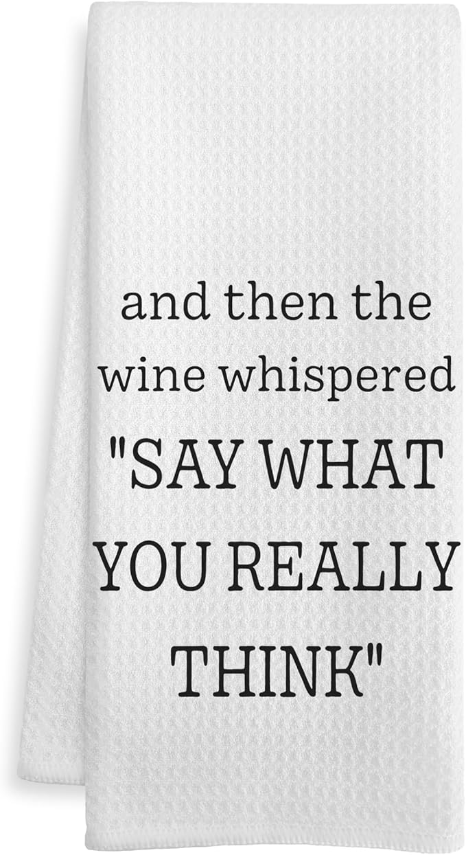 Funny Wine Kitchen Towels, Gifts for Wine Lovers Dish Tea Towel for Kitchen Bar Cart Decor, Bartender Gifts Hand Towels for Bathroom Decor, Bar Towel for Bartender, 16x24 Inch
