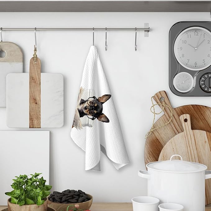 Dachshund Gifts Bathroom Towels Set of 2, Weiner Dog Decor, Funny Dachshund Hand Towel for Bathroom, Weiner Dog Gifts for Women