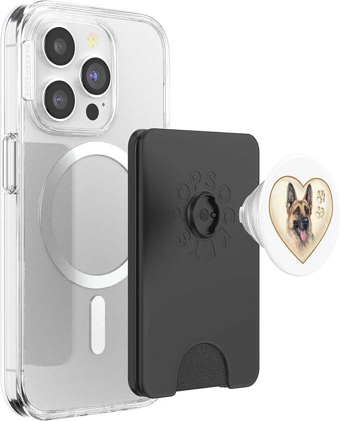 Dog, Pet, German Shepherd, Puppy, Heart, Paws, Pop-Socket PopSockets PopGrip: Swappable Grip for Phones & Tablets PopSockets PopWallet for MagSafe