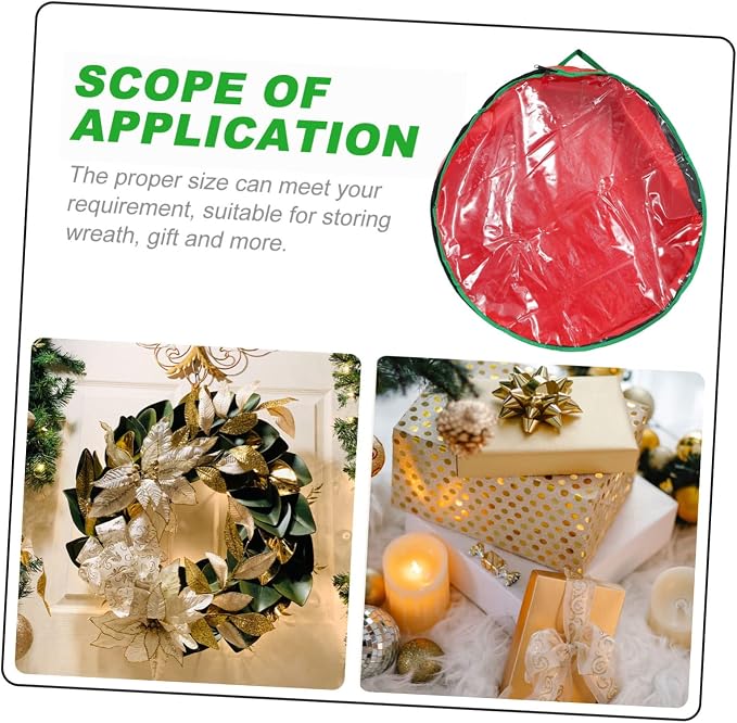 MAGICLULU 1pc Christmas Wreath Storage Bag Window Packing Bag for Holiday Decorations for Wreaths and Seasonal Items Storage Container