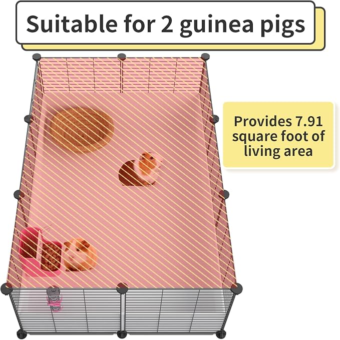 Oneluck Guinea Pig Cage, Indoor Habitat with Waterproof Plastic Bottom, Playpen for Small Pet Bunny, Turtle, Hamster, Partition cage