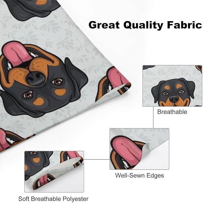 1Pcs Summer Rottweilers and Thistles Lightweight Comfy Triangle Scarf for Small to Large Pets Travel, Picnic, Party, Casual Daily Use