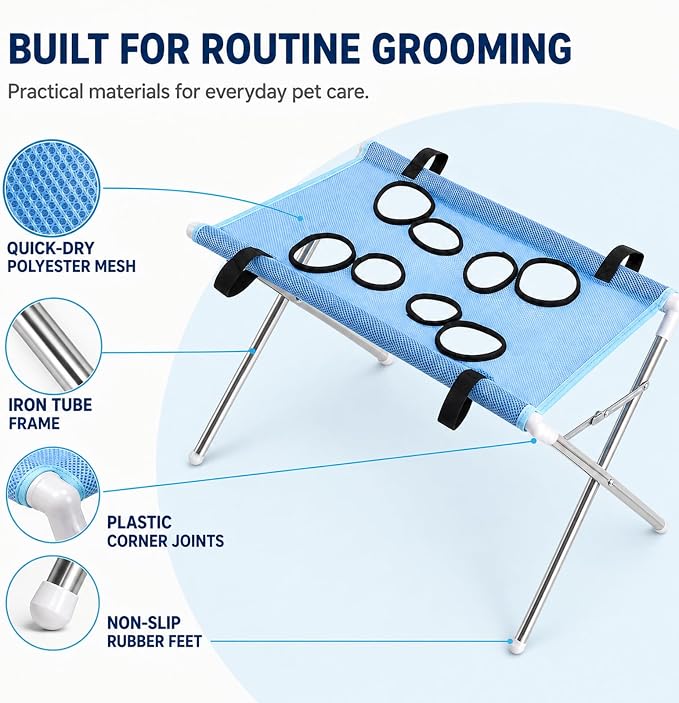 Dog Grooming Hammock, Pet Grooming Hammock for Dogs (Color:C) | Foldable Stand, Quick-Dry Mesh, Bathing, Trimming, Brushing, for Small Dogs