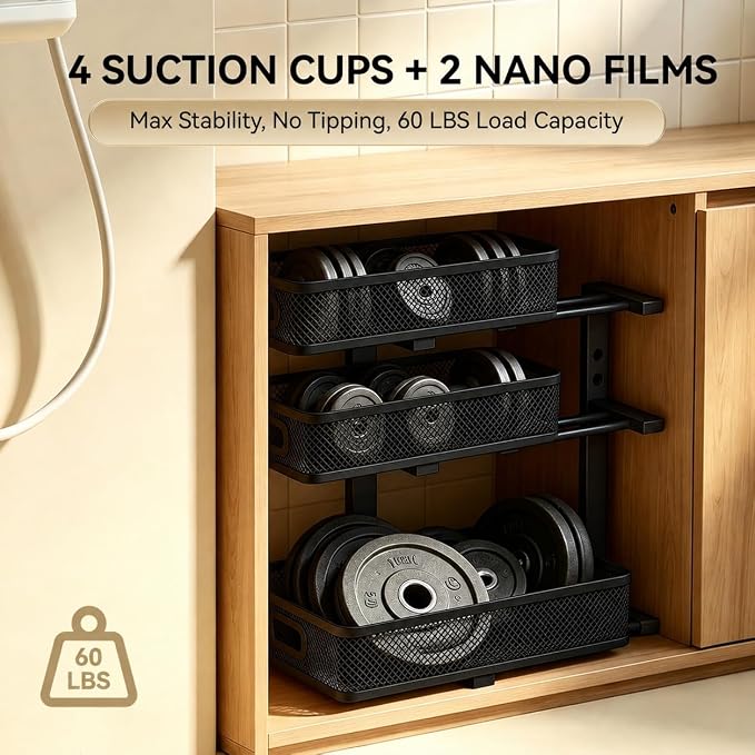 1 Pack 3 Tier Under Sink Organizer with Pull Out Drawer, Height Adjustable Heavy Duty Metal Under Cabinet Organizer, Smooth Sliding Storage Shelf for Kitchen, Bathroom Cabinet Organization, Black