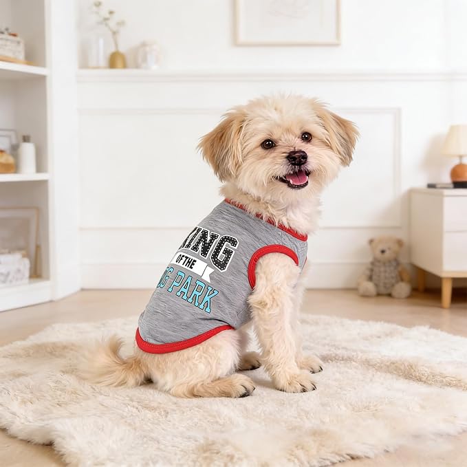 hoyuwak 4 Pieces Pet Shirts Funny Dog Printed Clothes Dog Sleeveless Vests | Cool Breathable Puppy Clothes Dog Outfit for Summer