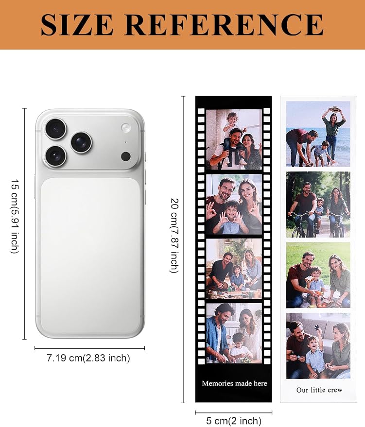Custom4U Custom Photo Refrigerator Magnet, Picture Strip Frame Magnets | 1.3mm PVC Magnet Body, Toolbox & School Metal Locker Use, Strip Travel Memory Gift, 7.87x1.97 in