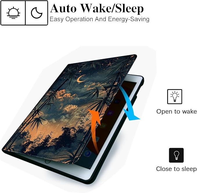 for Microsoft Surface Go 4/3/2/1-10.5" 2021 Tablet Case,Auto Wake/Sleep,Adjustable Stand Protective Cover - Starry Bamboo Night